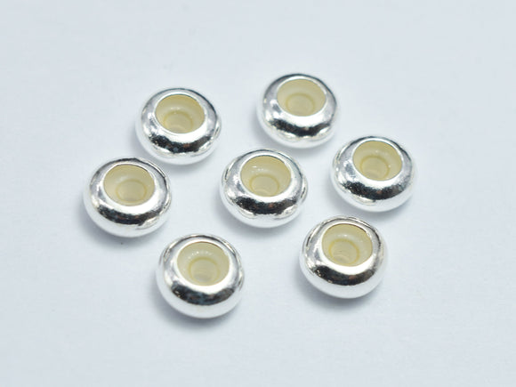 8pcs 925 Sterling Silver 6x3mm Rondelle Rubber Stopper bead-BeadBeyond