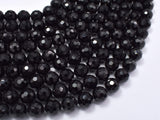 Black Tourmaline Beads, 8mm (8.4mm) Faceted Round-Gems: Round & Faceted-BeadBeyond