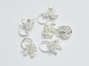 4pcs 925 Sterling Silver Charms, Lotus Flower Charms, 6mm-BeadBeyond