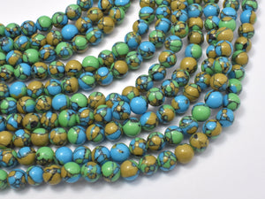 Turquoise Howlite-Blue & Green, 6mm Round Beads-Gems: Round & Faceted-BeadBeyond