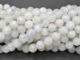 White Moonstone Beads, 8mm (8.5mm) Round Beads-BeadBeyond