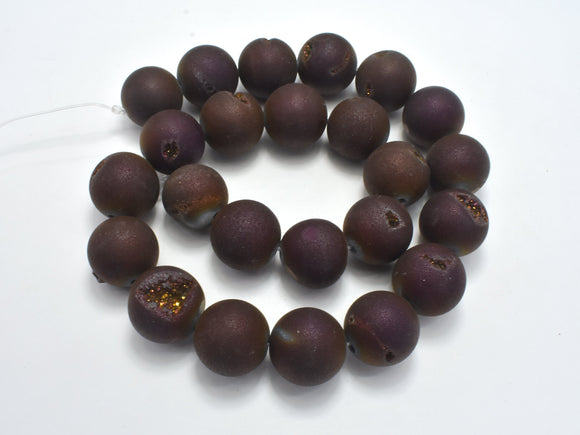 Druzy Agate Beads, Geode Beads-Purple, 16mm Round Beads-BeadBeyond
