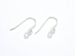 4pcs 925 Sterling Silver Earwire, Earring Hook, Fishhook, 15x10mm-Metal Findings & Charms-BeadBeyond