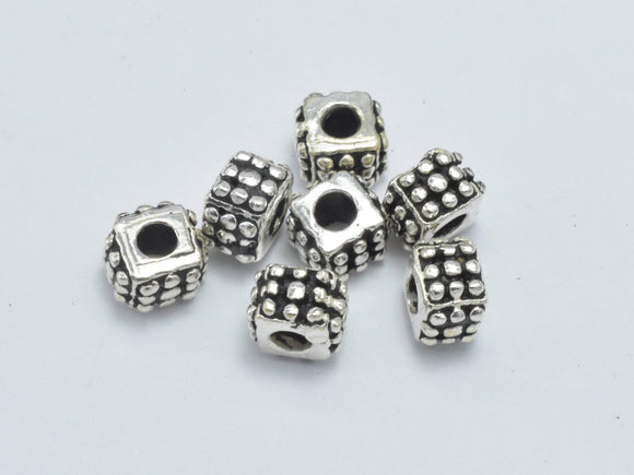 4pcs 925 Sterling Silver Beads-Antique Silver, 4.8x4.8mm Square Beads-Metal Findings & Charms-BeadBeyond