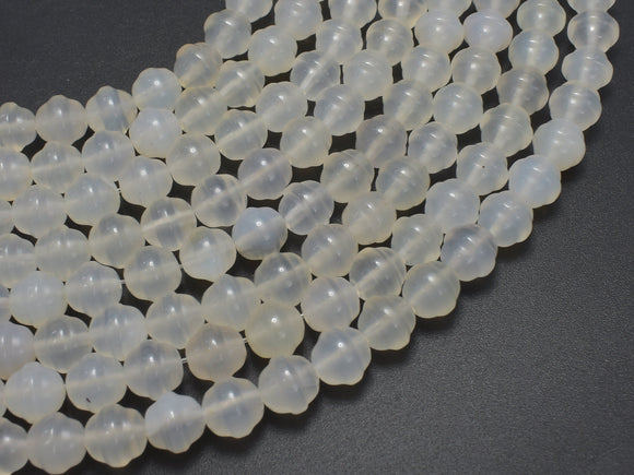 White Agate 8mm Bell Beads, 14 Inch-BeadBeyond