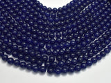 Jade - Dark Blue, 8mm, Round Beads, 14.5 Inch-BeadBeyond