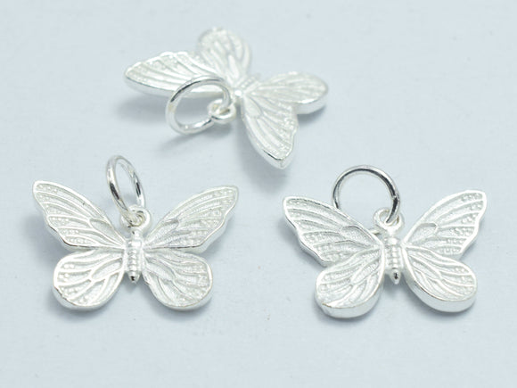 2pcs 925 Sterling Silver Charms, Butterfly Charm, 15x11mm-BeadBeyond