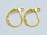 20pcs Leverback Earwires, Earing Hooks, Gold Plated, 10x16mm, Hole 1.5mm-Metal Findings & Charms-BeadBeyond