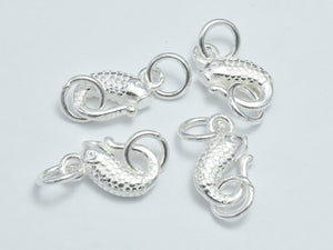 2pcs 925 Sterling Silver Fish Clasps, Fish Hook Clasp, 10x7.5mm-BeadBeyond