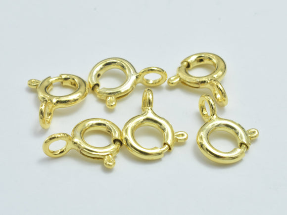 10pcs 24K Gold Vermeil Spring Ring Clasp, 925 Sterling Silver Clasp, 5.5mm Round-Metal Findings & Charms-BeadBeyond