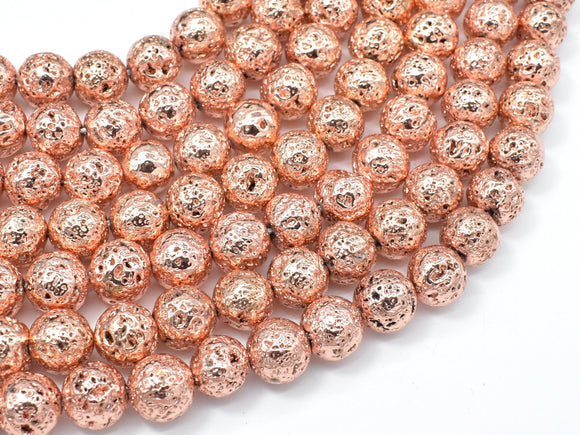 Lava-Copper Plated, 10mm (10.5mm) Round Beads-Craft Supplies & Tools > Beads, Gems & Cabochons > Gemstones-BeadBeyond