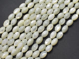 Mother of Pearl, MOP, White, 6x9mm Rice-BeadBeyond
