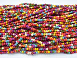 Howlite Beads, Multicolored, 4mm, 13.5 Inch-Gems: Round & Faceted-BeadBeyond