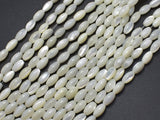 Mother of Pearl, MOP, White, 4x7mm Rice-BeadBeyond