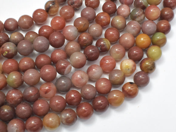 Red Amazonite Beads, 8mm, Round-BeadBeyond