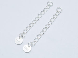 4pcs 925 Sterling Silver Extension Chain-Metal Findings & Charms-BeadBeyond