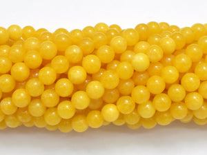 Jade - Yellow, 6mm, Round, 15 Inch-BeadBeyond