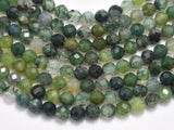 Moss Agate Beads, 3.6mm Micro Faceted Round-Gems: Round & Faceted-BeadBeyond