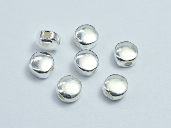 6pcs 925 Sterling Silver 4.5mm Round Coin Beads-BeadBeyond