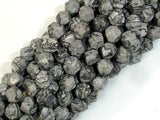 Gray Picture Jasper Beads, 8mm Star Cut Faceted Round-Gems: Round & Faceted-BeadBeyond