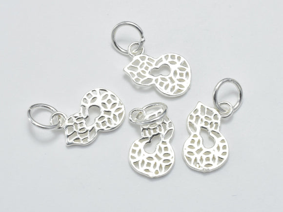4pcs 925 Sterling Silver Charm, Gourd Charm, 11x7mm-Metal Findings & Charms-BeadBeyond