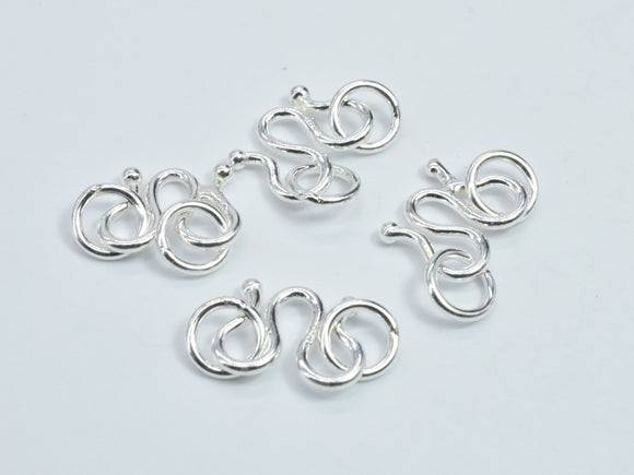 6pcs 925 Sterling Silver M Clasp-S Hook, M Clasp Connector, S Clasp, 8x6mm-Metal Findings & Charms-BeadBeyond