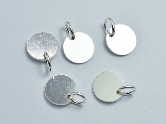 4pcs 925 Sterling Silver Round Disc Blank Charms, 8mm-BeadBeyond