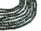 Black Labradorite, Larvikite, 8mm Faceted Round Beads, 14.5 Inch-BeadBeyond