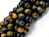 Blue / Yellow Tiger Eye, 10mm (10.3mm) Round-Gems: Round & Faceted-BeadBeyond