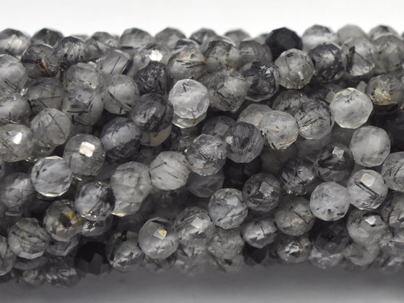 Black Rutilated Quartz Beads, 3mm (2.8mm) Faceted Micro Round-Gems: Round & Faceted-BeadBeyond