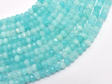 Jade - Sea Blue 4x6mm Faceted Rondelle, 14.5 Inch-BeadBeyond