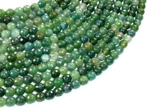 Moss Agate Beads, 6mm Faceted Round Beads, 15 Inch-Gems: Round & Faceted-BeadBeyond