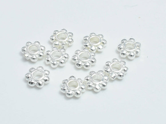 20pcs 925 Sterling Silver Spacers, 3.5mm Daisy Spacer, 1.2mm Thick-Metal Findings & Charms-BeadBeyond