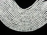 White Howlite Beads, Faceted Round, 6 mm-Gems: Round & Faceted-BeadBeyond