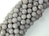 Jade Beads, Light Gray, 8mm Faceted Round-Gems: Round & Faceted-BeadBeyond