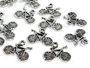 Bike Charms, Zinc Alloy, Antique Silver Tone, 13x15 mm, 10 pcs-Metal Findings & Charms-BeadBeyond