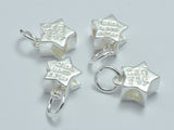 1pc 925 Sterling Silver Charms, Star Charms, Star Bails Connector, 8mm-BeadBeyond