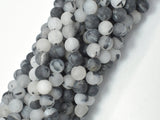 Matte Black Rutilated Quartz Beads, 6mm (6.5mm) Round-Gems: Round & Faceted-BeadBeyond