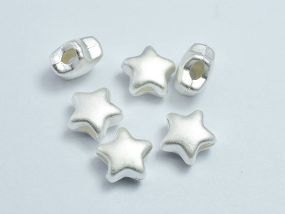 2pcs Matte 925 Sterling Silver 8.5x8.5mm Star Beads-BeadBeyond