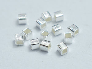 50pcs 925 Sterling Silver Beads, 1.5x1.5mm Cube Beads, Square Crimp Beads-BeadBeyond