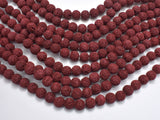 Red Lava Beads, 8mm Round Beads-BeadBeyond