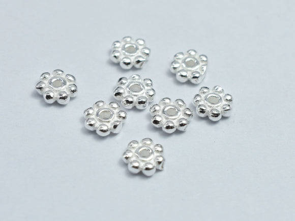 10pcs 925 Sterling Silver 4.2mm Daisy Spacer-BeadBeyond