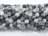 Matte Black Rutilated Quartz Beads, 6mm (6.5mm) Round-Gems: Round & Faceted-BeadBeyond