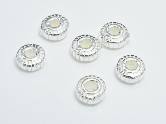 10pcs 925 Sterling Silver Beads, 4.5mm Rondelle Beads, Spacer Beads, 4.5x2.2mm-BeadBeyond