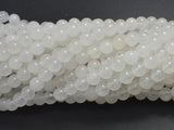 White Jade Beads, Round, 6mm (6.4mm), 15 Inch-BeadBeyond
