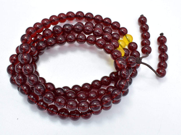 Blood Amber Resin, 8mm(5.8mm) Round Beads, 33 Inch, Approx 108 beads-Gems: Round & Faceted-BeadBeyond