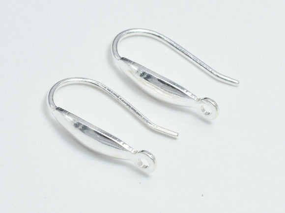 4pcs 925 Sterling Silver Ear Wires, Earring Hook, Fishhook, 10x17mm-BeadBeyond