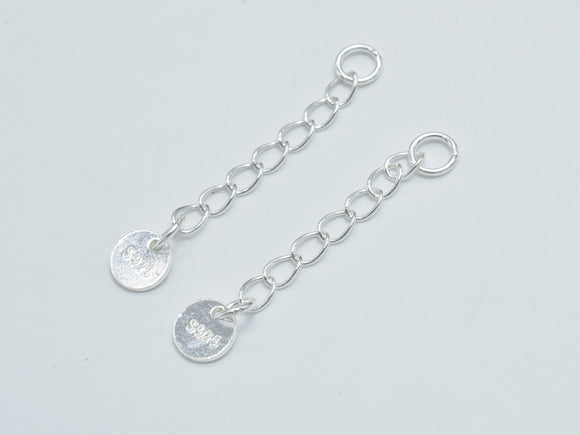 4pcs 925 Sterling Silver Extension Chain, 30mm Long, 2.5mm Width-Metal Findings & Charms-BeadBeyond