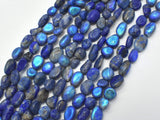 Mystic Coated Natural Lapis Lazuli, AB Coated, 6x8mm Nugget-Gems: Nugget,Chips,Drop-BeadBeyond