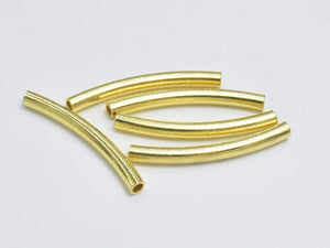 6pcs 24K Gold Vermeil Tube, 925 Sterling Silver Tube, Curved Tube, 2x20mm-Metal Findings & Charms-BeadBeyond